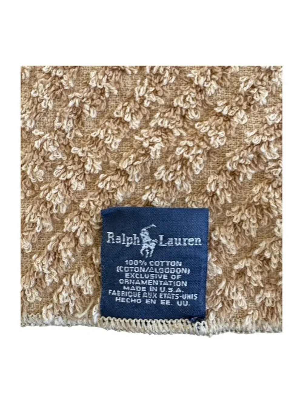 Vintage Ralph Lauren Wash Cloth Set Of Three Chevron Trim